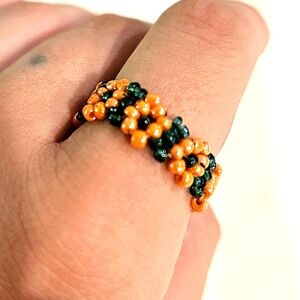 Peruvian Hand-beaded Ring Cultural Handmade Ring Ethnic